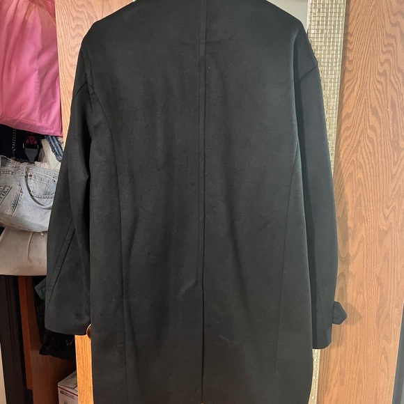 JET BLACK WOOL BLEND COAT BY 7 FOR ALL MAN KIND… SIZE MEDIUM… NEW WITH TAGS. - Picture 2 of 14
